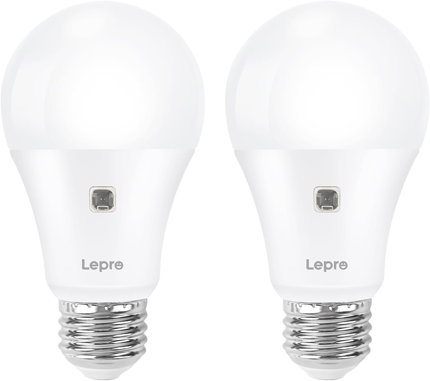 Lepro A19 E26 Dusk to Dawn LED Light Bulbs Outdoor 9W 806 Lumens 2 Pack