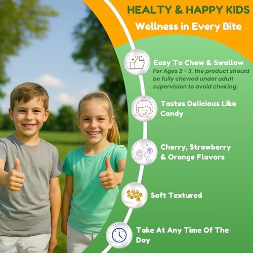 SHIFAA NUTRITION Halal Kids Multivitamin Gummies, 45-90 Days Supply, with All Essential Kids Vitamins. Toddler Vitamins with Vitamin C, D, Zinc, A, E