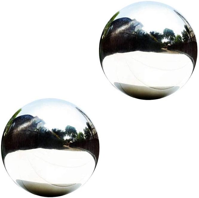 Stainless Steel Gazing Ball, 6 Pcs 50-150 mm Mirror Polished Hollow Ball Reflective Garden Sphere, Floating Pond Balls Seamless Gazing Globe for Home Garden Ornament Decorations (6 Pcs Mix)