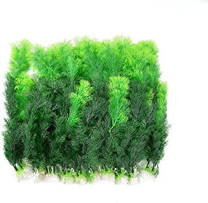 CNZ Aquarium Decor Artificial Plastic Plant Green 10pcs Grass 12-inch | Fish Tank Decoration, Ornament