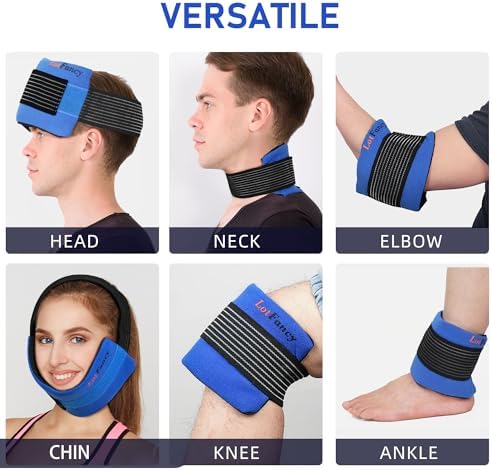 LotFancy Ice Pack for Injuries, Pack of 2, Reusable Hot Cold Pack for Therapy, Cooling or Heating Pad for First Aid, Back Shoulder Neck Head Feet Pain Relief, 11 x 5 Inches