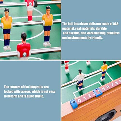 14 Inch Foosball Table, Wooden Soccer Game Tabletop, Mini Indoor Table Soccer Set for Game Rooms, Parties, Family Night