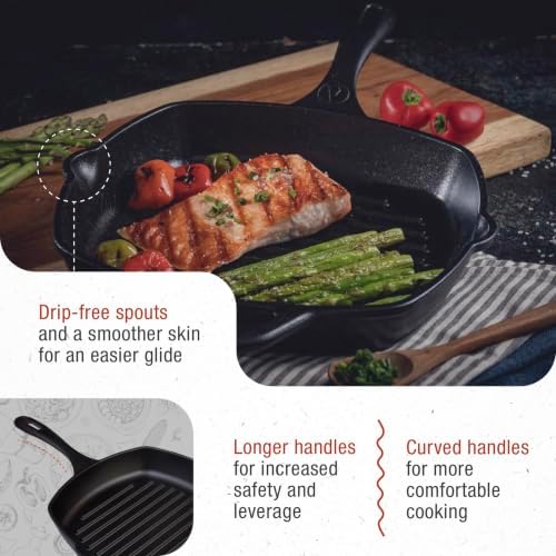 Victoria 10-Inch Cast Iron Skillet, Pre-Seasoned Cast-Iron Frying Pan with Long Handle, Made in Colombia | Pan with Long Handle, Made in Colombia