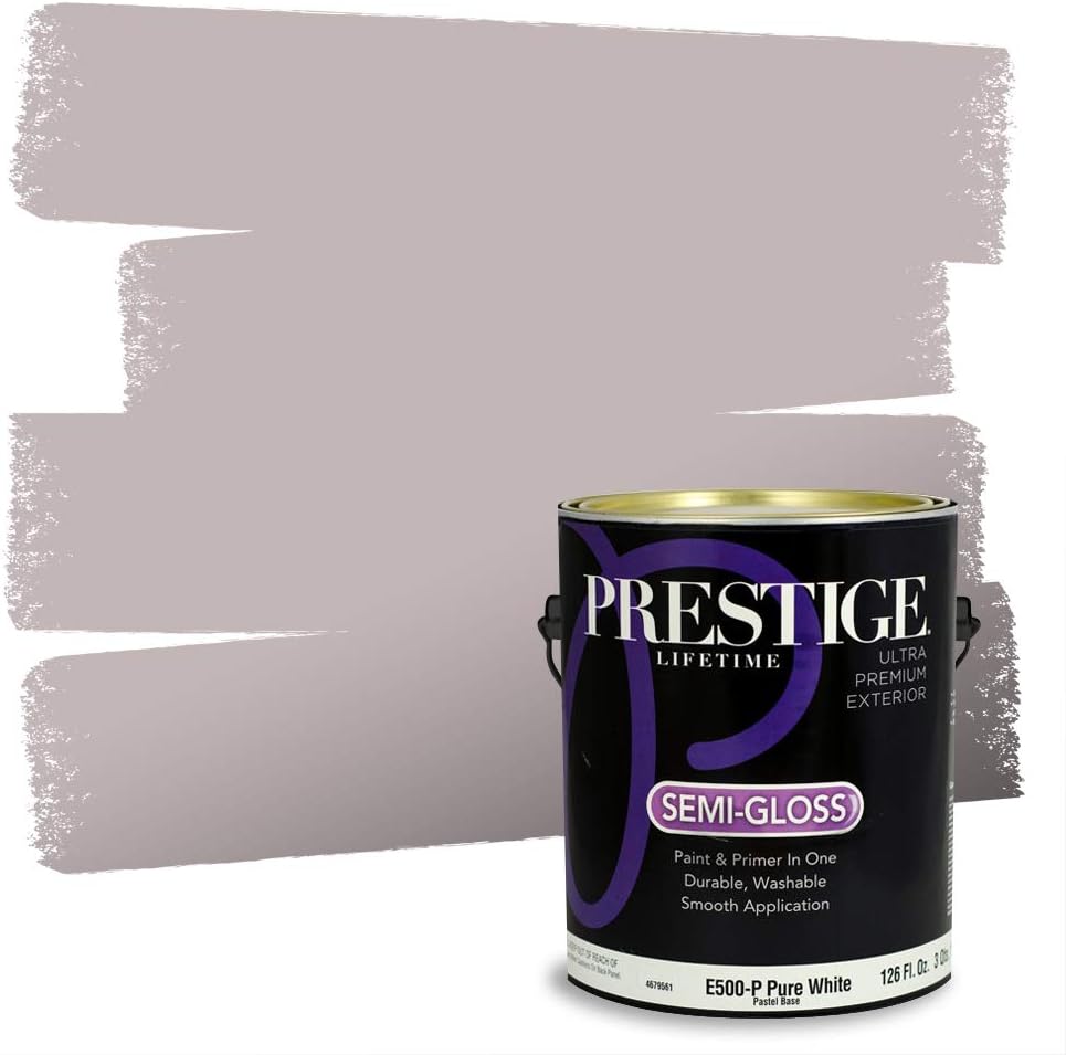 PRESTIGE Paints Exterior Paint and Primer In One, 1-Gallon, Satin, Comparable Match of Sherwin Williams* Socialite*