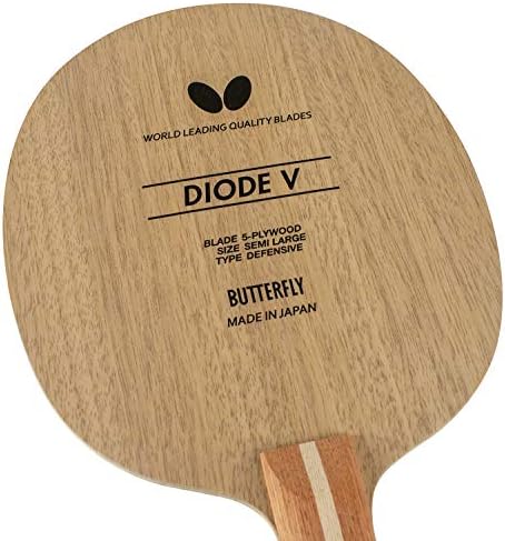 Butterfly Diode V Table Tennis Blade - All-Wood Chopper/Modern Defender Blade - Diode V Blade - Professional Table Tennis Blade - Available in FL and ST Handle Styles - Made in Japan