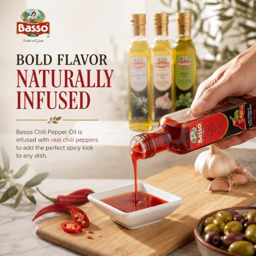 BASSO 1904 Infused Extra Virgin Olive Oil Gift Box Set, 8.5 Fl Oz (250 ml)