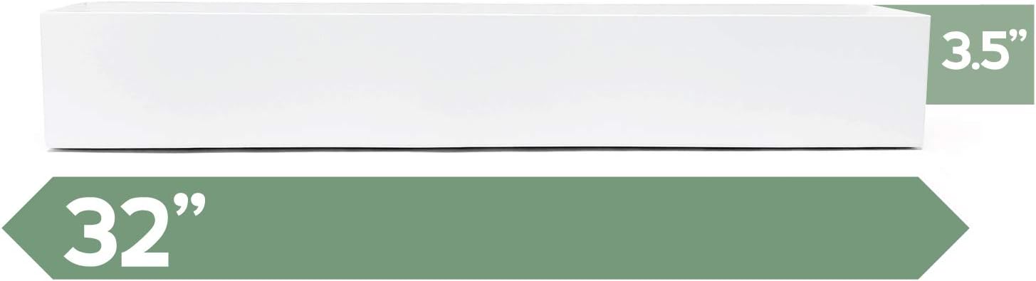 Buhbo Modern Metal Trough Rectangle Planter 32 inch, White