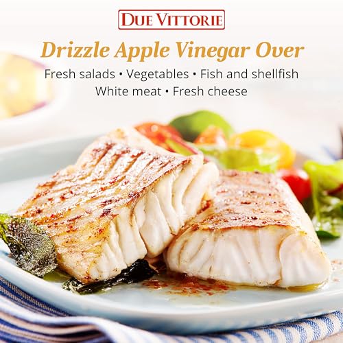 Due Vittorie Apple Vinegar - Easy to Drink Raw Apple Cider Vinegar Aged in Barrique Wine Barrels, Gourmet Vinegar for Cooking, Imported From Italy, All Natural - 16.9 fl oz / 500ml