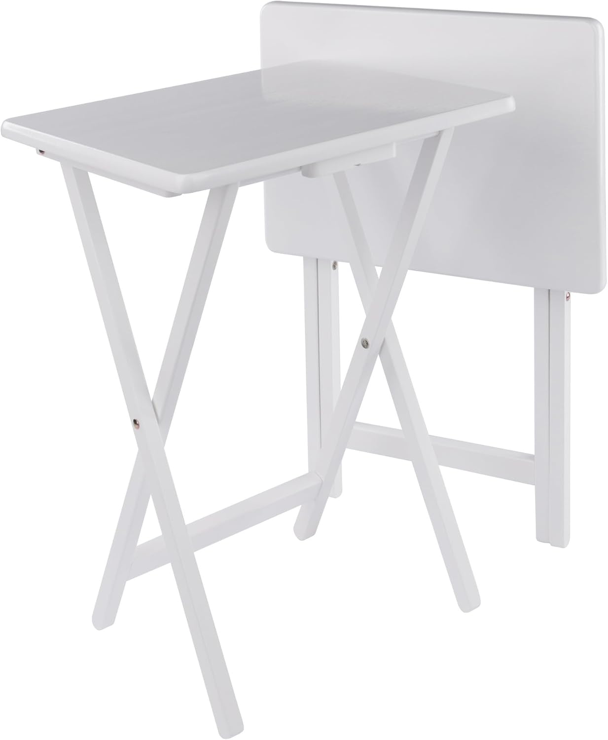Winsome Alex Set of 2 Foldable Snack Tables, Natural, 26"