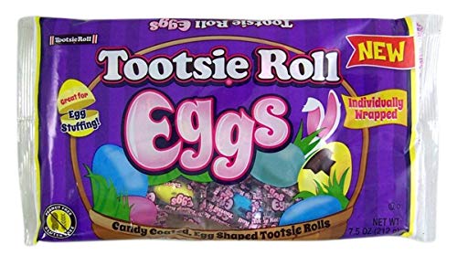 Individually Wrapped Tootsie Roll Candy Eggs, Easter Basket Stuffers, 7.5 Ounce (Single)