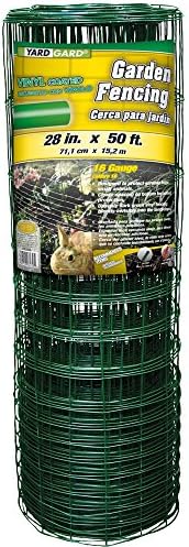 YARDGARD – 4 in. to 1 in. Mesh Welded Wire Fence – 28 in. x 50 ft. 16‑Gauge Vinyl Coated Galvanized Steel – for Rabbit Fencing | Garden