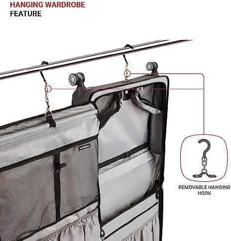 SwissGear 7895 Premium Rolling Garment Bag, Bonus Hanging Feature, Men's and Women's, 24-Inch Luggage - Black