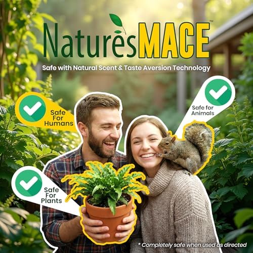 Nature's Mace Squirrel Mace Repellent 40 oz Spray | Squirrel and Chipmunk Repellent, Keep Squirrels Out of Your Garden, Attic, Bird Feeders, Fruit Trees, Plants, Potted Plants.