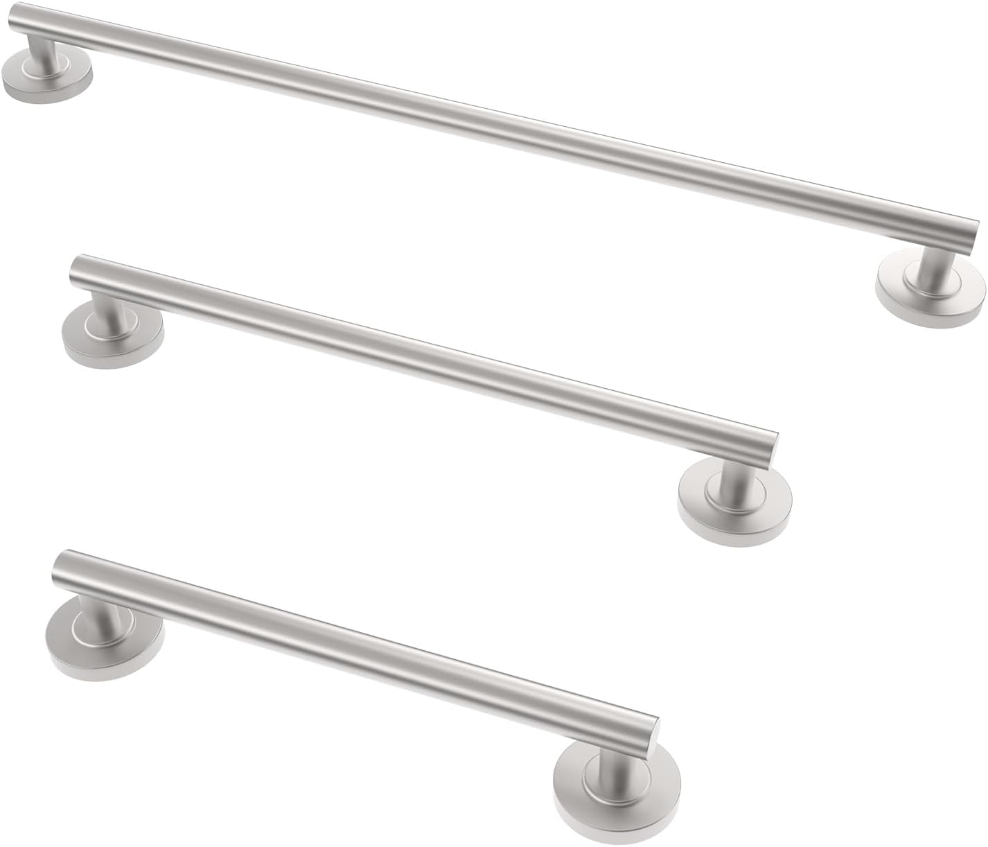 Shower Grab Bar Set, ADA Compliance Brushed Stainless Steel Handicap Grab Bar for Bathtubs and Showers, Modern 3-Pack 18" 24" 36" Shower Safety Bars for Seniors