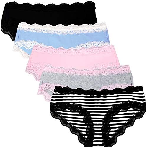 Women’s Underwear Soft Breathable Cotton Brief Ladies Panties 5-Pack