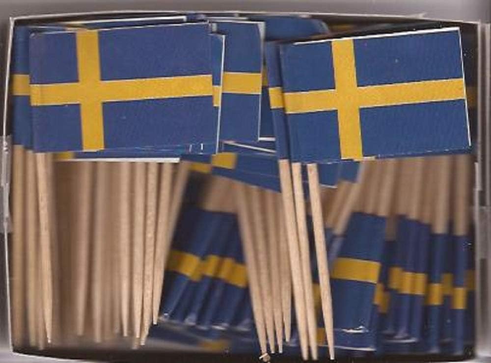 One Box of 100 Nicaragua Toothpick Flags, 100 Small Mini International Flag Cupcake Toothpicks or Cocktail Picks