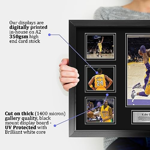 HWC Trading Kobe Bryant Signed Large 16 x 12 inch (A3) Printed Gifts Autograph Photo Display - 16" x 12" Framed