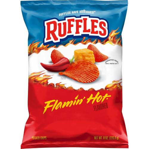 Ruffles Potato Chips, Queso, Cheddar Cheese, 8 Ounce