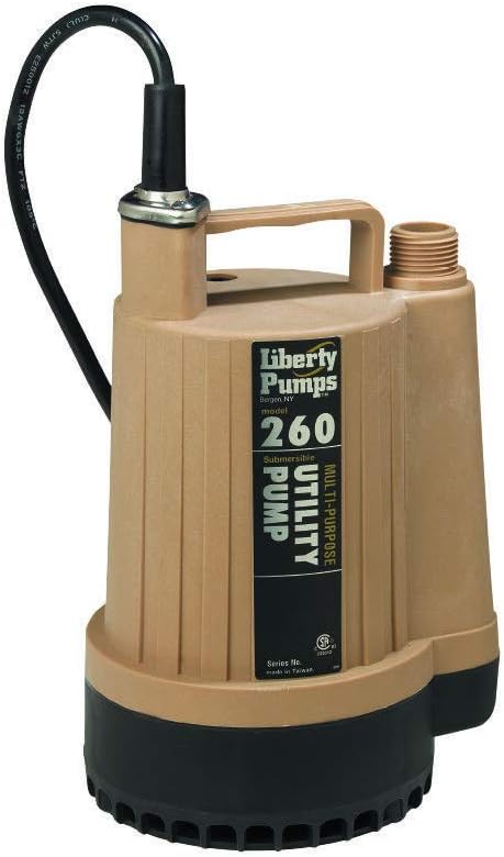 Liberty Pumps 260 1/6-Horse Power 3/4-Inch Discharge Submersible Utility Pump