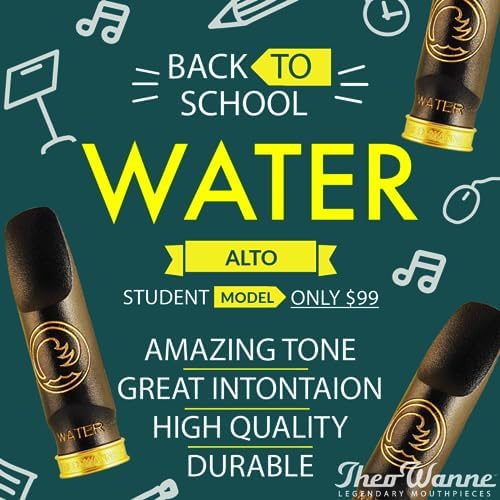 Theo Wanne Water Alto Saxophone Mouthpiece - Versatile Traditional sound - Great for All Styles - Small-Chamber & Throat – special Black A.R.T