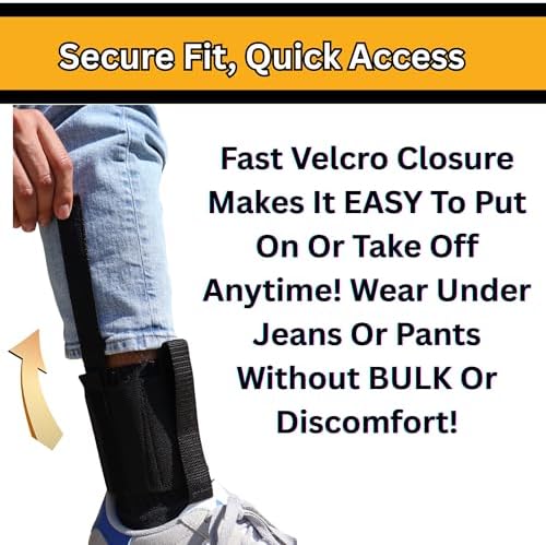 2 Magazine Ankle Holster with Padded Neoprene - CCW Concealed Carry Mag Ankle Holster - Single Stacked or Double Stacked, Black