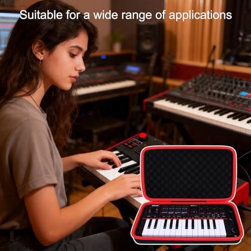 LTGEM Case Compatible with Akai Professional MPK Mini MK3 / MPK Mini Play MK3 25 Key USB MIDI Keyboard Controller, Black+Gray(Case Only)