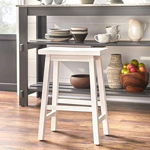 SilkWood Studio Arizona 24 inch Solid Wood Saddle Stool, Red