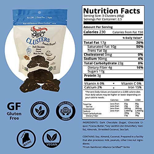 Bixby 6 Pack of Clusters Dark Chocolate Covered Almonds and Coconut | Kosher, Non-GMO