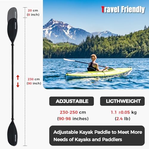 Kayak Paddle, Adjustable and Lightweight Kayaking Oar