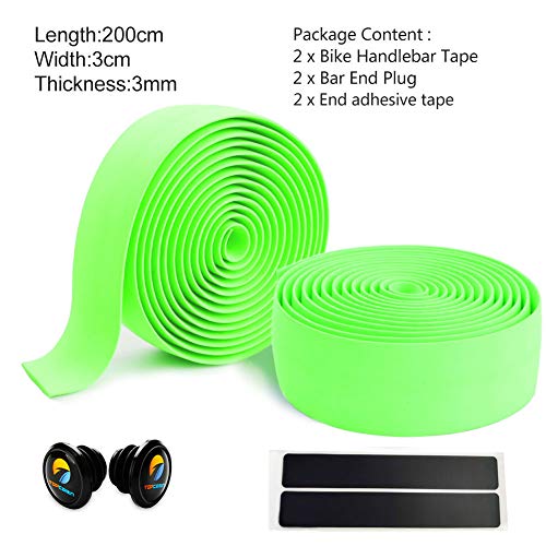 TOPCABIN® Camouflage Series Comfort Gel Road Bike Handlebar Tape Bike Bar Tape with Reflective Bar Plugs