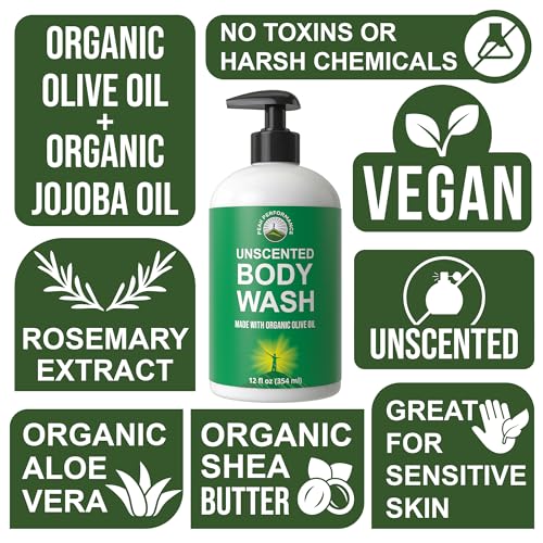 Peak Performance Pure Unscented Body Wash Made with Organic Ingredients