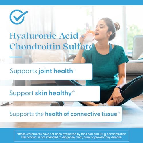 Doctor's Best Hyaluronic Acid with Chondroitin Sulfate, Featuring BioCell Collagen, Non-GMO, Gluten Free, Soy Free, Joint Support, 180 Count (Pack of 1)