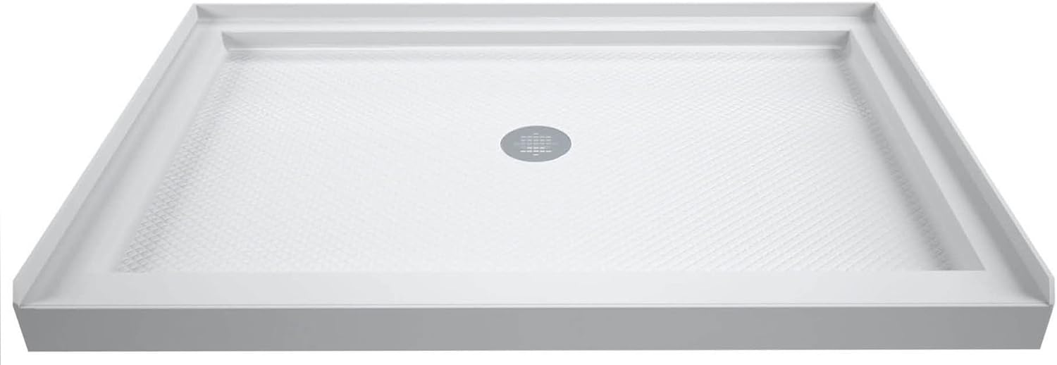 DreamLine SlimLine 32 in. D x 32 in. W x 2 3/4 in. H Center Drain Single Threshold Shower Base in White, DLT-1132320