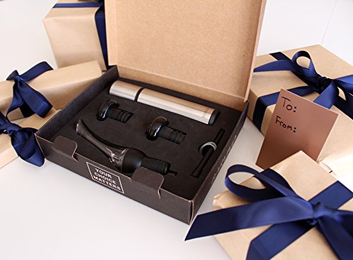 Barvivo Red Wine Aerator and Wine Saver Pump with 2 Vacuum Bottle Stoppers - Preserver For Your Wine - Ultimate Gift Idea as Valentines Day Gifts