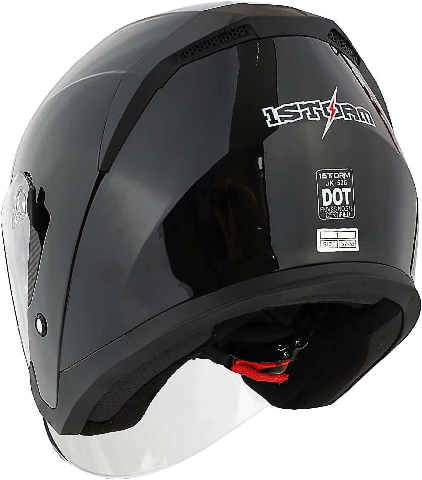 1Storm Motorcycle Open Face Helmet Scooter Classical Knight Bike Dual Lens/Sun Visor: HJK526