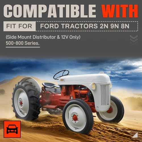1244A Electronic Ignition Conversion Kit Compatible With Ford Tractors 2N 8N 9N 4 Cylinder Series 500 to 800, Side Mount Distributor & 12V Only