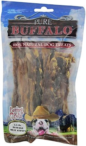 Loving Pets Pure Buffalo Lung Steaks – Natural Single Ingredient Buffalo Dog Treats – High Protein Chewy Dog Snacks for Everyday Reward –