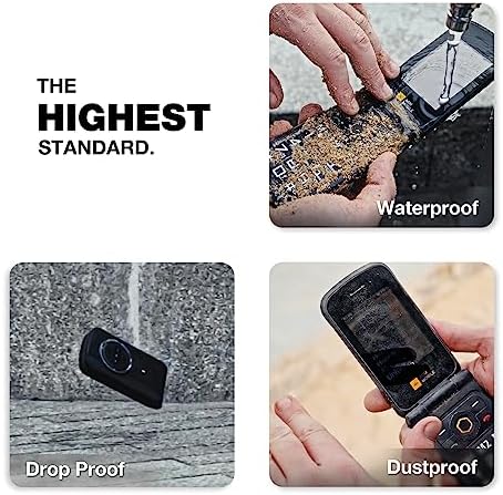 AGM M8 Rugged Basic Flip Phone, 4G Feature Cell Phone, Simple Mobile Phones, Waterproof | Drop-Proof, SOS Side Key, Speed Dial, 104dB Powerful Speaker
