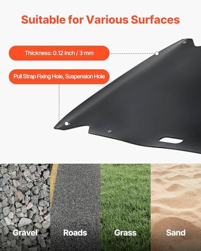 VEVOR Yard Drag Sled, 90 x 46 in, 1500lbs Heavy Duty Utility Sled, HDPE Drag Glider with Ropes & Pull Cables