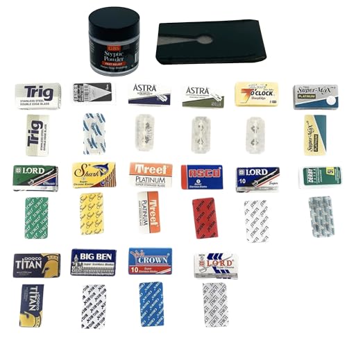 GENTS Double Edge Razor Blade Sample Pack, Variety of 16 Safety Blades