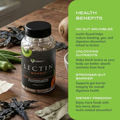 KaraMD Lectin Guard, Colon Cleansing Lectin Blocker Supplement, 30 Servings | Support Gut Health | Slippery Elm, Bladderwrack, Sodium Alginate