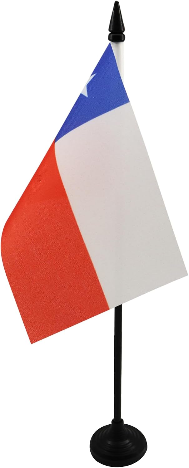AZ FLAG Nicaragua Table Flag 4x6 in 100D Polyester Plastic Base | Indoor use Nicaraguan 15x10 cm desk flag stitched finish with reinforced edges with plastic pole