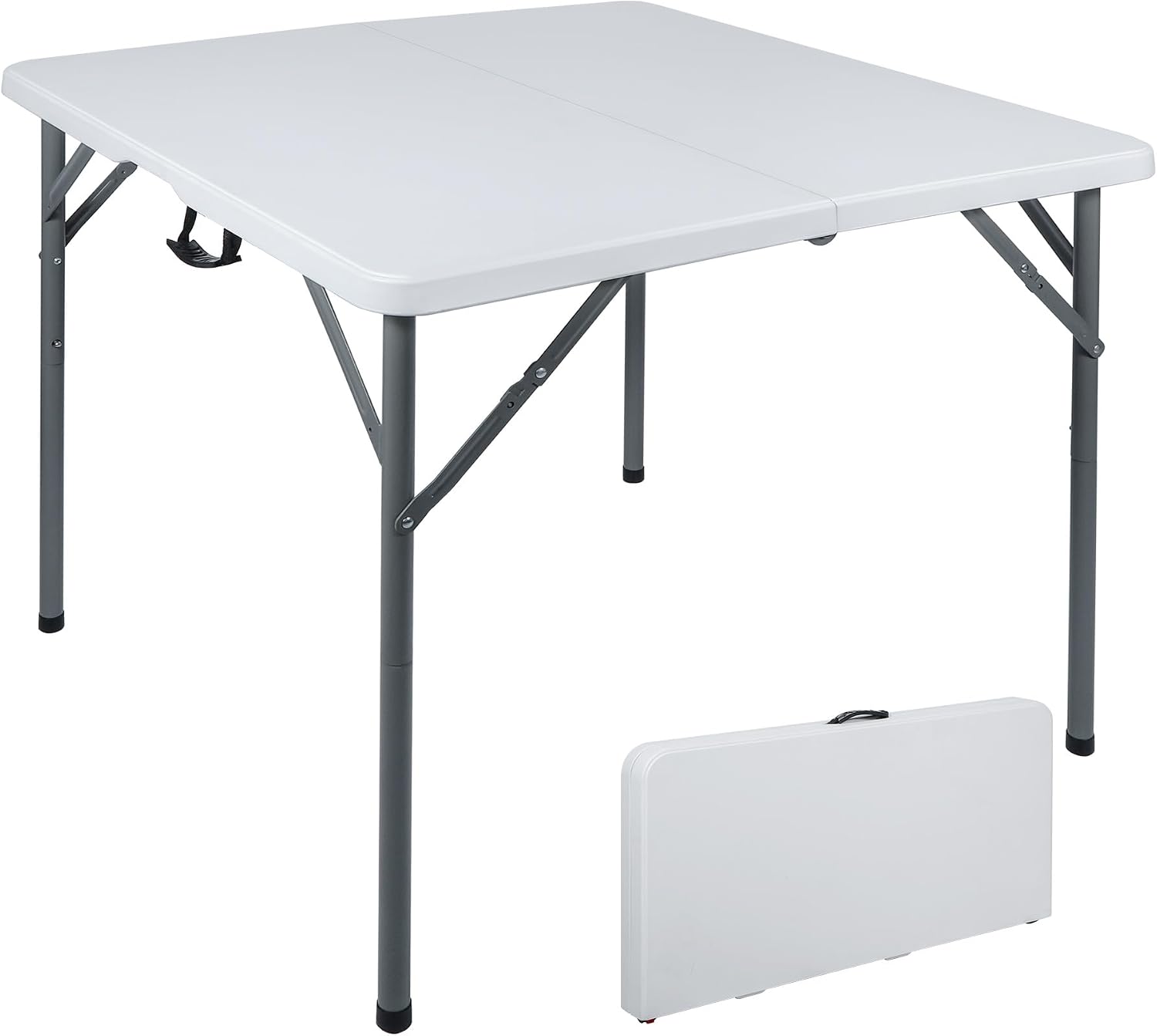REDCAMP 34" Square Folding Card Table with Resin Top, Portable Fold in Half Small Card Tables with Collapsible Legs for Adults Indoor Outdoor Use