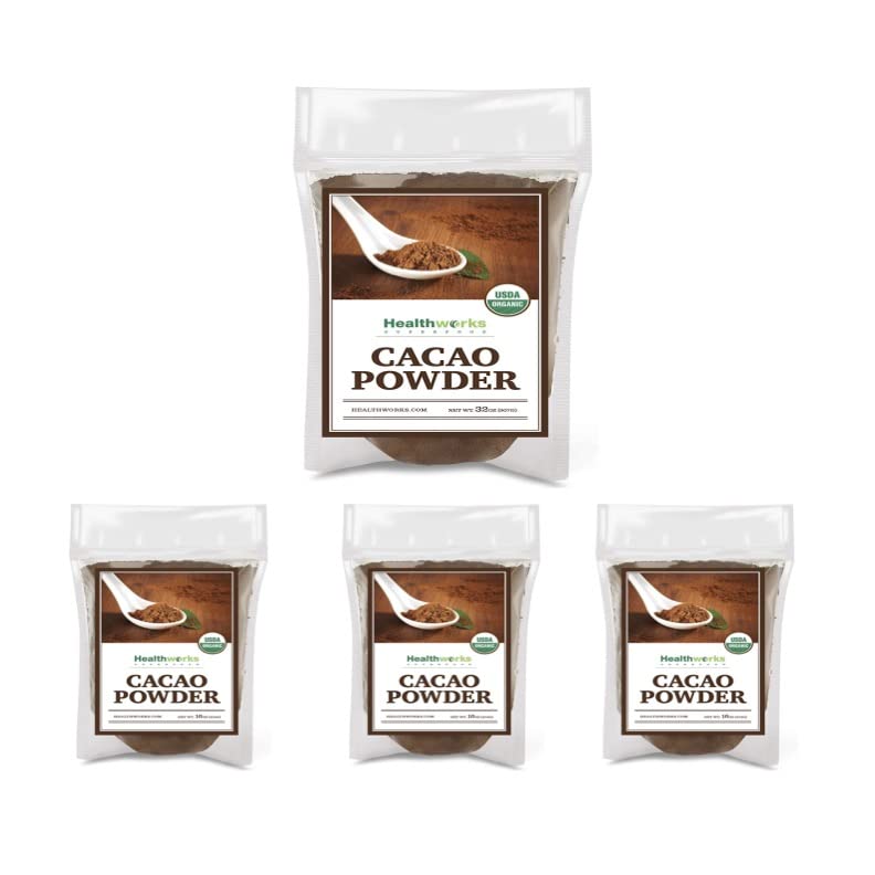 Healthworks Superfoods Organic Cacao Powder 1 lb Unsweetened Vegan Non-GMO | Organic, Unsweetened, Antioxidant, Magnesium, Non-GMO, Vegan, Keto, For Baking, For Smoothies, For Hot Chocolate, Paleo