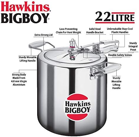 Hawkins Bigboy Aluminum Pressure Cooker, 14 Litres
