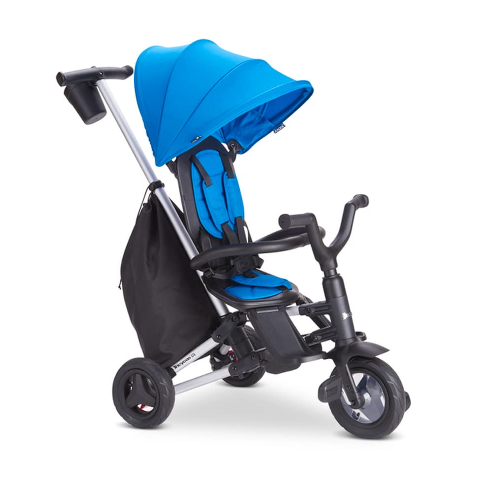 Joovy Tricycoo 4.1 Kids Tricycle with 4-Stages Featuring Extra-Wide Front Tire, Removable and Adjustable Parent Handle, Safety Harness
