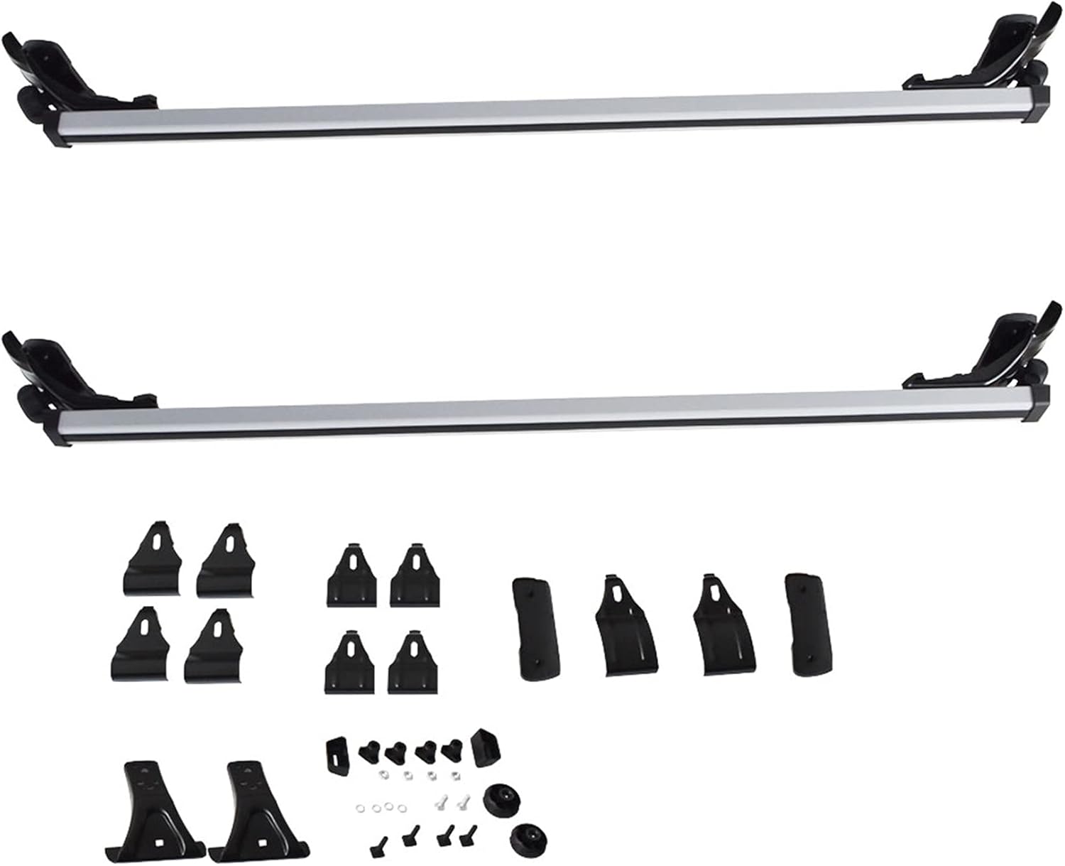 Universal 48 330LB Car Top Roof Cross Bar Luggage Cargo Carrier Rack w/ 3 Kinds Clamp Silver