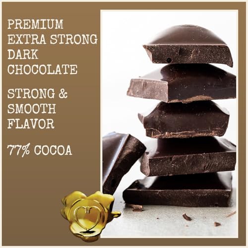 Chocolove Extra Strong Dark Chocolate Bars | 77% Cocoa | Strong & Smooth Premium Dark Chocolate | Rainforest Alliance Certified, Non-GMO