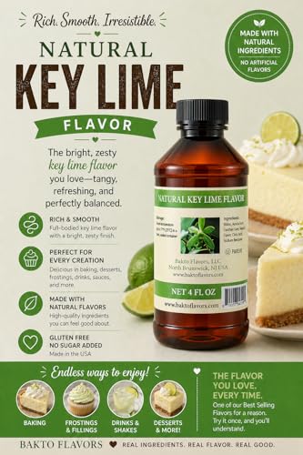 Bakto Flavors Natural Key Lime Flavor Emulsion, 4 Fluid Ounces