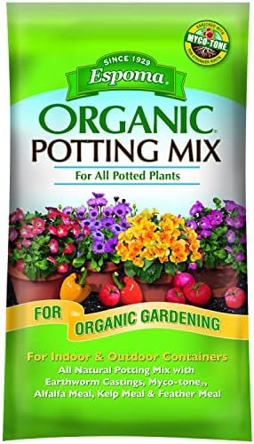 Espoma Organic Potting Soil Mix - All Natural Potting Mix For All Indoor & Outdoor Containers Including Herbs & Vegetables. For Organic Gardening